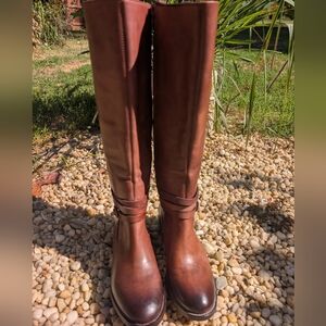 Like New Arturo Chiang Brown Leather Riding Boots, Sz 7M.